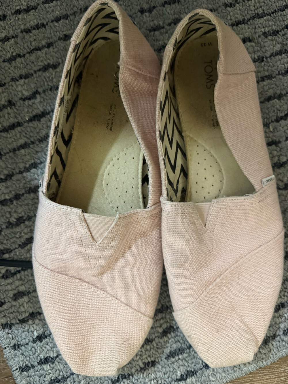 Toms Light Pink Canvas Slip-On Flats - Picture 1 of 1